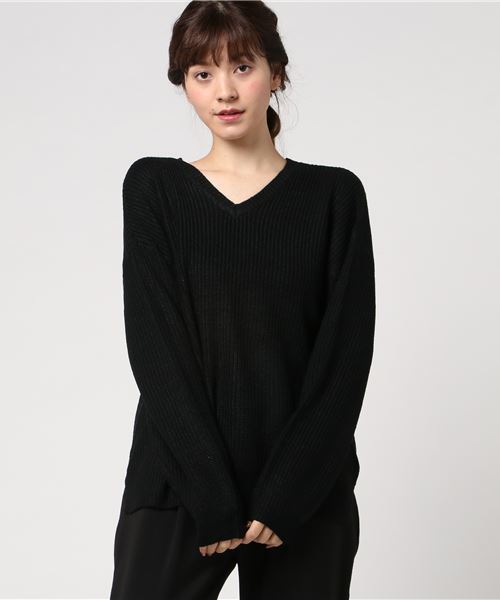 VENCEEXCHANGE(ヴァンスエクスチェンジ)の「ピンクリボン 2WAY畦ニットプルオーバー(ニット/セーター・レディース・ワインレッド/オフホワイト/ブラック/グレー/パープル・MEDIUM)」の16枚目の写真