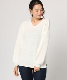 VENCEEXCHANGE | ＊ピンクリボン 2WAY畦ニットプルオーバー(ニット/セーター)