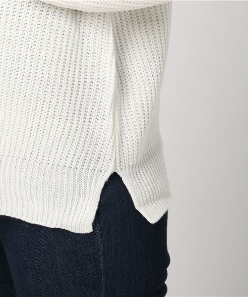 VENCEEXCHANGE(ヴァンスエクスチェンジ)の「ピンクリボン 2WAY畦ニットプルオーバー(ニット/セーター・レディース・ワインレッド/オフホワイト/ブラック/グレー/パープル・MEDIUM)」の8枚目の写真