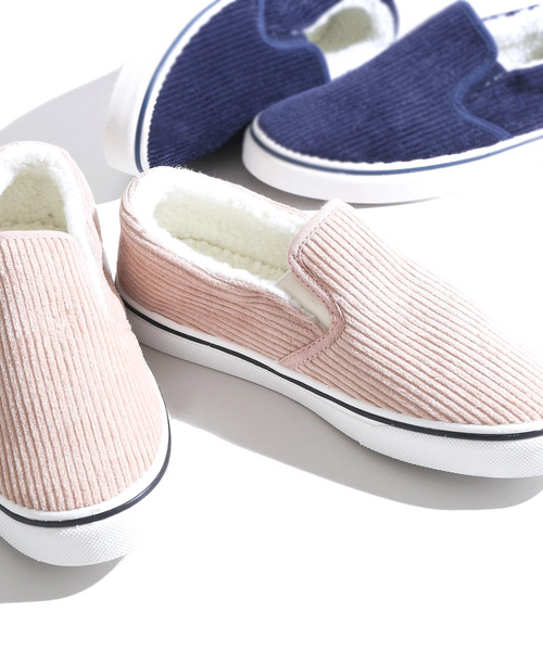 WEGO(ウィゴー)の「WEGO/コーデュロイボアスリッポン(スリッポン・レディース・ブラック/グレー/ネイビー/ベージュ・LARGE/MEDIUM)」の4枚目の写真