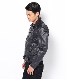 FAT × Schott LEATHERショット ダブルライダース ジャケット ダブルライダース レザー ネイビー Schottワンスター NVY by FAT