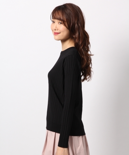 BLISS POINT(ブリスポイント)の「【UVカット】レーヨンブレンドリブクルーニット/779749(ニット/セーター・レディース・シルバー/ブラック/ホワイト/グリーン/イエロー・MEDIUM/LARGE)」の12枚目の写真