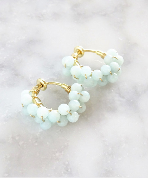 TONE SELECT GOODS（トーンセレクトグッズ）の「【marinaJEWELRY】Amazonite pave earring（イヤリング・レディース・ブルー・FREE）」の3枚目の写真