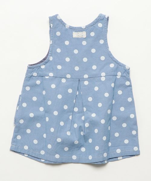 RAGMART(ラグマート)の「ダンガリージャンパースカート(ジャンパースカート・キッズ・ドット/ストライプ・95cm/90cm/80cm)」の3枚目の写真