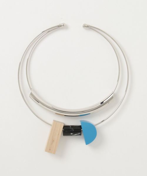 SLY（スライ）の「W HOOP N/C（ネックレス・レディース・イエロー/ターコイズブルー・FREE）」の2枚目の写真