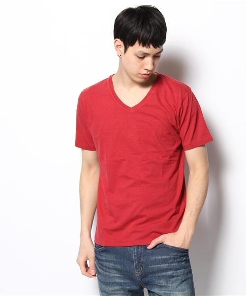 WEGO（ウィゴー）の「WEGO/スラブVネックTee（S）（Tシャツ/カットソー・メンズ・ホワイト/ブラック/杢グレー/サックスブルー/ライトピンク/ワイン/アイボリー/グリーン・SMALL/MEDIUM/LARGE）」の8枚目の写真