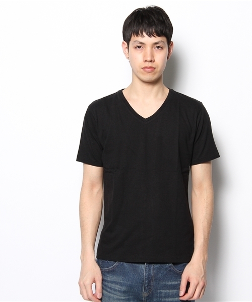 WEGO（ウィゴー）の「WEGO/スラブVネックTee（S）（Tシャツ/カットソー・メンズ・ホワイト/ブラック/杢グレー/サックスブルー/ライトピンク/ワイン/アイボリー/グリーン・SMALL/MEDIUM/LARGE）」の9枚目の写真