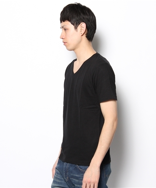 WEGO（ウィゴー）の「WEGO/スラブVネックTee（S）（Tシャツ/カットソー・メンズ・ホワイト/ブラック/杢グレー/サックスブルー/ライトピンク/ワイン/アイボリー/グリーン・SMALL/MEDIUM/LARGE）」の10枚目の写真