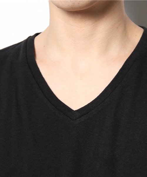 WEGO（ウィゴー）の「WEGO/スラブVネックTee（S）（Tシャツ/カットソー・メンズ・ホワイト/ブラック/杢グレー/サックスブルー/ライトピンク/ワイン/アイボリー/グリーン・SMALL/MEDIUM/LARGE）」の12枚目の写真