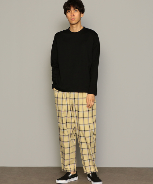 green label relaxing（グリーンレーベルリラクシング）の「CM KINLOCH ANDERSON タータンチェック ワイド テーパード パンツ（その他パンツ・メンズ・ブラック/ベージュ・MEDIUM/X-SMALL/LARGE/SMALL）」の12枚目の写真