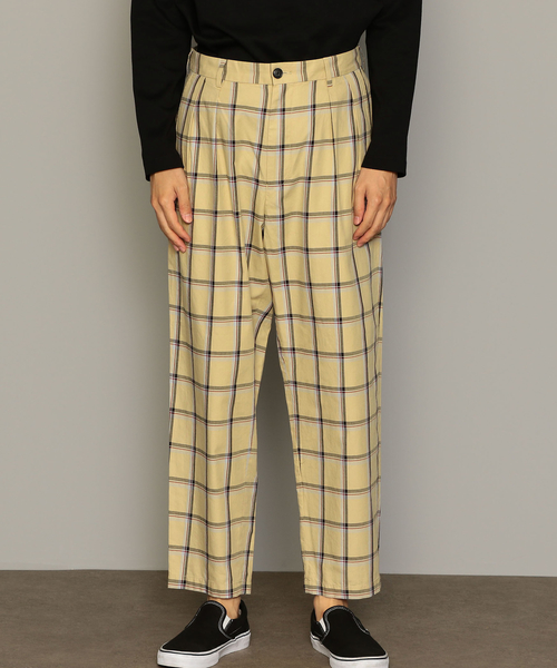 green label relaxing（グリーンレーベルリラクシング）の「CM KINLOCH ANDERSON タータンチェック ワイド テーパード パンツ（その他パンツ・メンズ・ブラック/ベージュ・MEDIUM/X-SMALL/LARGE/SMALL）」の10枚目の写真
