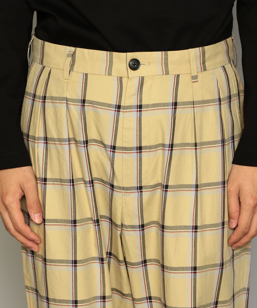 green label relaxing（グリーンレーベルリラクシング）の「CM KINLOCH ANDERSON タータンチェック ワイド テーパード パンツ（その他パンツ・メンズ・ブラック/ベージュ・MEDIUM/X-SMALL/LARGE/SMALL）」の8枚目の写真