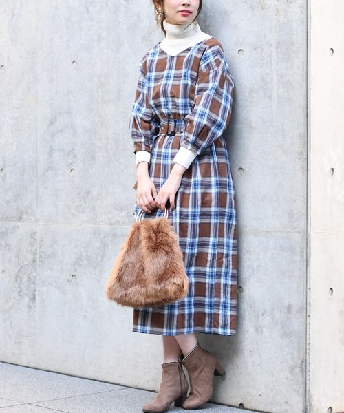 natural couture（ナチュラルクチュール）の「前後2WAYレディワンピース（ワンピース・レディース・ブラック/ブラウン/マスタード/その他1/その他2/ピンク系その他・FREE）」の2枚目の写真