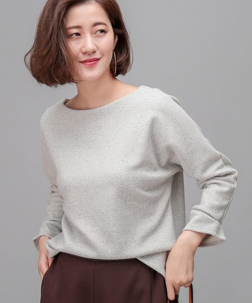 RIVE DROITE(リヴドロワ)の「ミニリング起毛カットソー(Tシャツ/カットソー・レディース・ブラック/オフホワイト・FREE)」の1枚目の写真