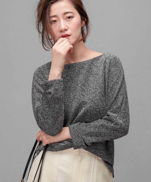 RIVE DROITE(リヴドロワ)の「ミニリング起毛カットソー(Tシャツ/カットソー・レディース・ブラック/オフホワイト・FREE)」の2枚目の写真