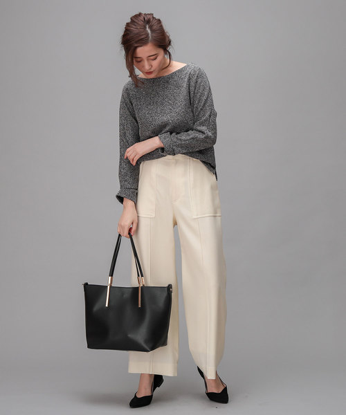 RIVE DROITE(リヴドロワ)の「ミニリング起毛カットソー(Tシャツ/カットソー・レディース・ブラック/オフホワイト・FREE)」の9枚目の写真