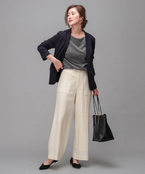 RIVE DROITE(リヴドロワ)の「ミニリング起毛カットソー(Tシャツ/カットソー・レディース・ブラック/オフホワイト・FREE)」の7枚目の写真