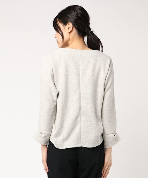 RIVE DROITE(リヴドロワ)の「ミニリング起毛カットソー(Tシャツ/カットソー・レディース・ブラック/オフホワイト・FREE)」の4枚目の写真