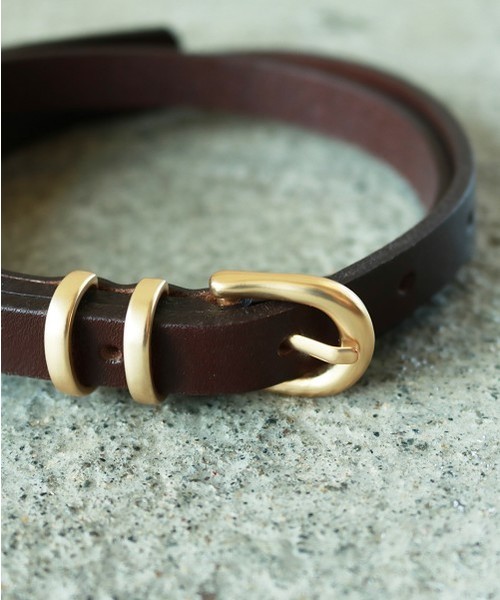 TODAYFUL（トゥデイフル）の「スリムレザーベルト（ベルト・レディース・ブラック/ダークブラウン・FREE）」の3枚目の写真