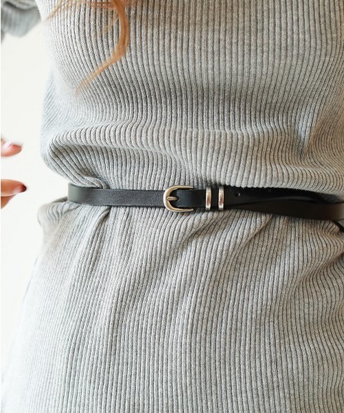 TODAYFUL（トゥデイフル）の「スリムレザーベルト（ベルト・レディース・ブラック/ダークブラウン・FREE）」の6枚目の写真