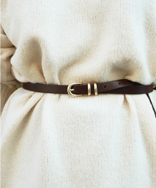 TODAYFUL（トゥデイフル）の「スリムレザーベルト（ベルト・レディース・ブラック/ダークブラウン・FREE）」の10枚目の写真