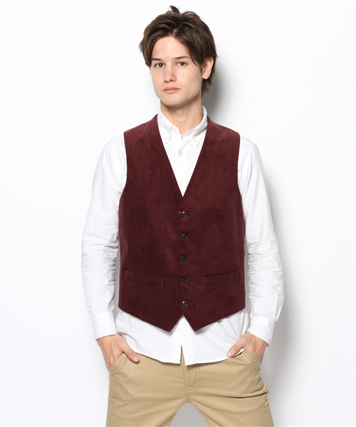 green label relaxing（グリーンレーベルリラクシング）の「□CORD ベスト（ベスト・メンズ・ワインレッド/オリーブ/ネイビー・SMALL/MEDIUM/LARGE）」の3枚目の写真