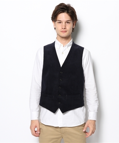 green label relaxing（グリーンレーベルリラクシング）の「□CORD ベスト（ベスト・メンズ・ワインレッド/オリーブ/ネイビー・SMALL/MEDIUM/LARGE）」の4枚目の写真