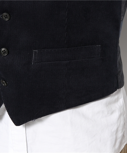 green label relaxing（グリーンレーベルリラクシング）の「□CORD ベスト（ベスト・メンズ・ワインレッド/オリーブ/ネイビー・SMALL/MEDIUM/LARGE）」の9枚目の写真