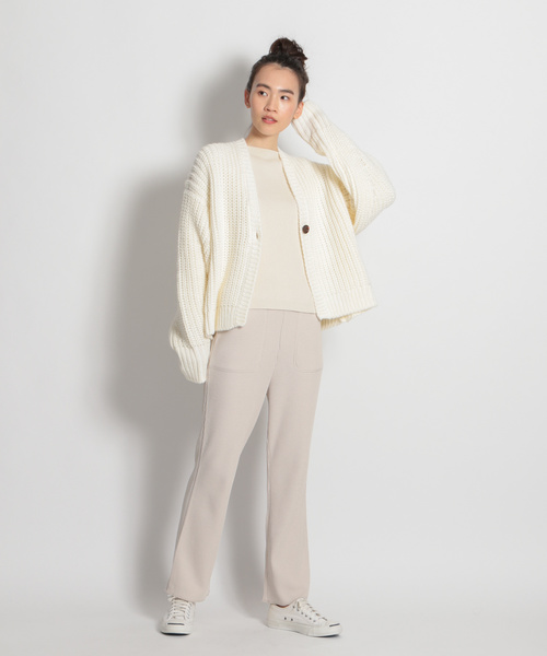 niko and...（ニコアンド）の「ローゲージ抜き襟カーディガン（カーディガン/ボレロ・レディース・ライトブルー/ネイビー/オフホワイト・MEDIUM/LARGE）」の5枚目の写真