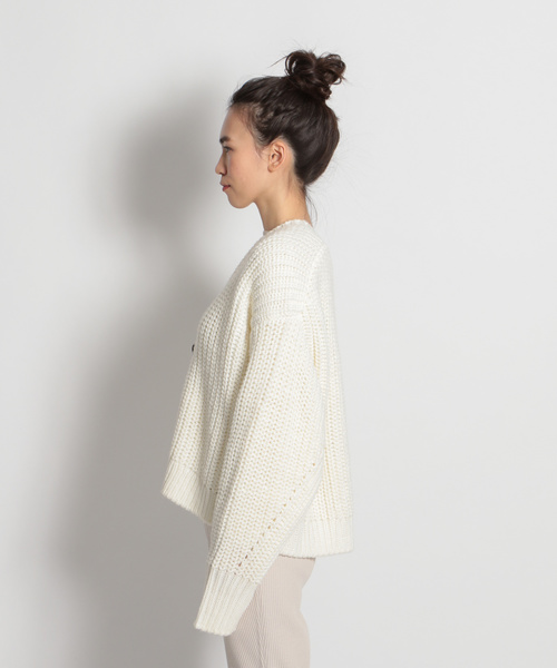 niko and...（ニコアンド）の「ローゲージ抜き襟カーディガン（カーディガン/ボレロ・レディース・ライトブルー/ネイビー/オフホワイト・MEDIUM/LARGE）」の9枚目の写真