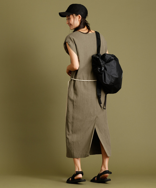 Munich（ミューニック）の「リヨセルリネンコットンツイルノースリーブロングワンピース（ワンピース・レディース・ベージュ/オフホワイト/カーキ・FREE）」の9枚目の写真