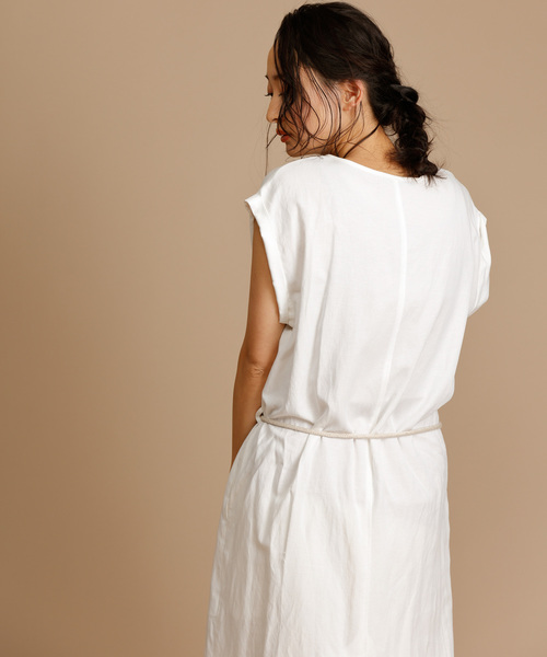 Munich（ミューニック）の「リヨセルリネンコットンツイルノースリーブロングワンピース（ワンピース・レディース・ベージュ/オフホワイト/カーキ・FREE）」の21枚目の写真