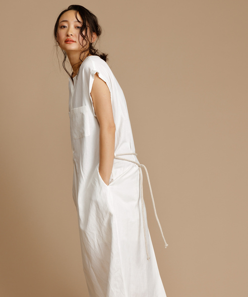 Munich（ミューニック）の「リヨセルリネンコットンツイルノースリーブロングワンピース（ワンピース・レディース・ベージュ/オフホワイト/カーキ・FREE）」の11枚目の写真