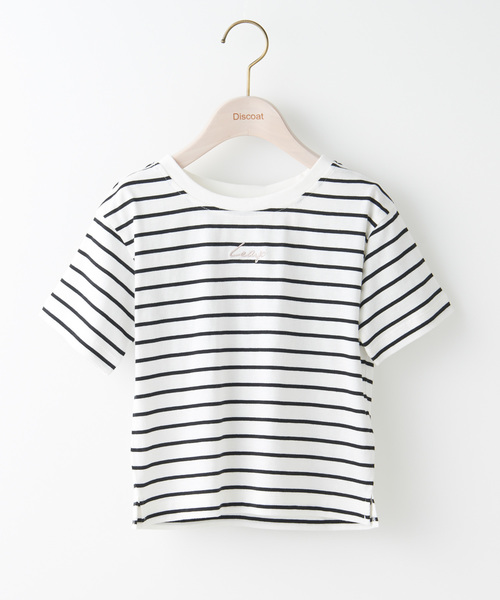 DISCOAT（ディスコート）の「【キッズ】USコットンミニロゴ刺繍Tシャツ（Tシャツ/カットソー・キッズ・ブラック/ベージュ/オフホワイト/ブラック系その他・120/130/140）」の3枚目の写真