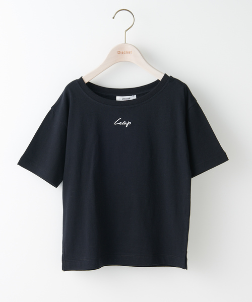 DISCOAT（ディスコート）の「【キッズ】USコットンミニロゴ刺繍Tシャツ（Tシャツ/カットソー・キッズ・ブラック/ベージュ/オフホワイト/ブラック系その他・120/130/140）」の2枚目の写真