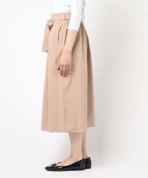おしゃれスタ(オシャレスタ)の「シルケットポンチ タックフレアSK(LC)(スカート・レディース・ベージュ/ネイビー/カーキ/ピンク/ブルー・FREE)」の6枚目の写真