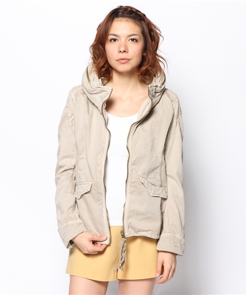 goa（ゴア）の「クロゼットフードJK（ミリタリージャケット・レディース・モカ/ベージュ/カーキ・FREE）」の3枚目の写真