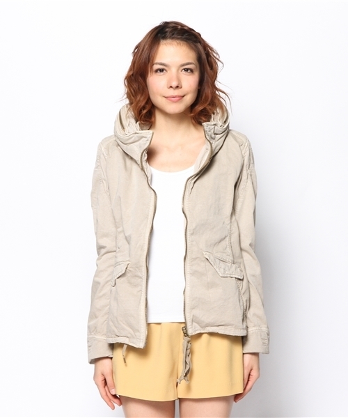 goa（ゴア）の「クロゼットフードJK（ミリタリージャケット・レディース・モカ/ベージュ/カーキ・FREE）」の4枚目の写真