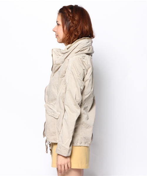 goa（ゴア）の「クロゼットフードJK（ミリタリージャケット・レディース・モカ/ベージュ/カーキ・FREE）」の5枚目の写真