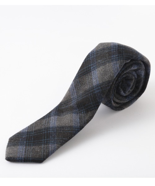 Quit Running（クイトランニング）の「ウールツイード チェック ネクタイ（ネクタイ・メンズ・グレー/ブラウン/ブラック×ブルー/ワイン/チャコール/ダークベージュ/ブラック系その他/ダークブラウン/ライトブラウン/オレンジ/グレー系その他/ブラウン系その他/ブラック×グリーン/グレー系その他2/グレー系その他4/ブラウン系その他2/アッシュグレー/ブルー/ネイビー/パープル/ライトグレー/ミント/レッド系その他2/グレー系その他5/ライトブルー/チャコールグレー/レッド/インディゴブルー/ダークインディゴブルー/マルーン/ブラック×ピンク/レッド系その他/ブラック系その他2/ブラウン系その他3/レッド系その他3/グレー系その他3/ダークネイビー/ライラック/ターコイズブルー・FREE）」の3枚目の写真