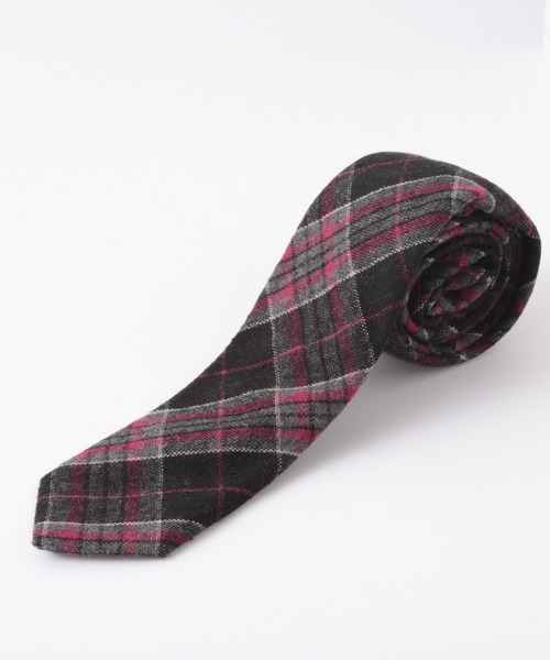 Quit Running（クイトランニング）の「ウールツイード チェック ネクタイ（ネクタイ・メンズ・グレー/ブラウン/ブラック×ブルー/ワイン/チャコール/ダークベージュ/ブラック系その他/ダークブラウン/ライトブラウン/オレンジ/グレー系その他/ブラウン系その他/ブラック×グリーン/グレー系その他2/グレー系その他4/ブラウン系その他2/アッシュグレー/ブルー/ネイビー/パープル/ライトグレー/ミント/レッド系その他2/グレー系その他5/ライトブルー/チャコールグレー/レッド/インディゴブルー/ダークインディゴブルー/マルーン/ブラック×ピンク/レッド系その他/ブラック系その他2/ブラウン系その他3/レッド系その他3/グレー系その他3/ダークネイビー/ライラック/ターコイズブルー・FREE）」の5枚目の写真