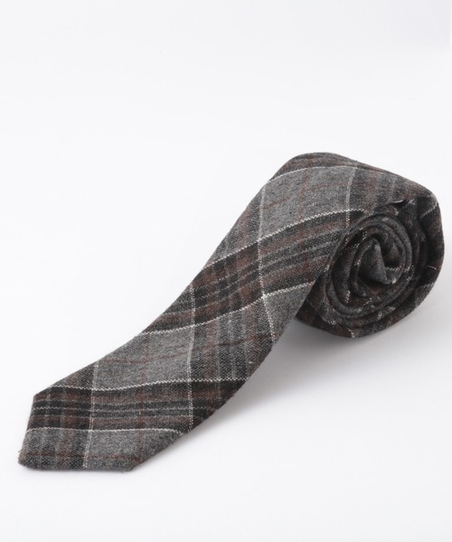 Quit Running（クイトランニング）の「ウールツイード チェック ネクタイ（ネクタイ・メンズ・グレー/ブラウン/ブラック×ブルー/ワイン/チャコール/ダークベージュ/ブラック系その他/ダークブラウン/ライトブラウン/オレンジ/グレー系その他/ブラウン系その他/ブラック×グリーン/グレー系その他2/グレー系その他4/ブラウン系その他2/アッシュグレー/ブルー/ネイビー/パープル/ライトグレー/ミント/レッド系その他2/グレー系その他5/ライトブルー/チャコールグレー/レッド/インディゴブルー/ダークインディゴブルー/マルーン/ブラック×ピンク/レッド系その他/ブラック系その他2/ブラウン系その他3/レッド系その他3/グレー系その他3/ダークネイビー/ライラック/ターコイズブルー・FREE）」の13枚目の写真