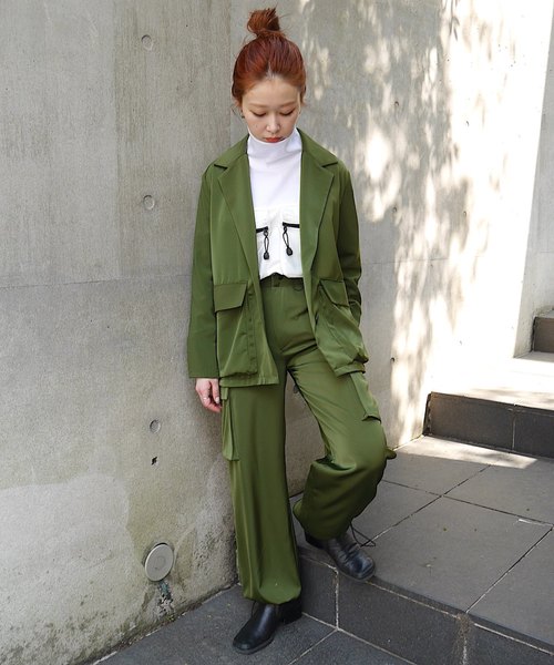 SUPERTHANKS（スーパーサンクス）の「カーゴポケットパンツ（その他パンツ・レディース・グリーン/ネイビー・SMALL/MEDIUM）」の8枚目の写真