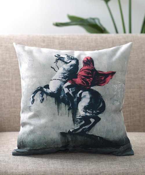 Jubilee（ジュビリー）の「バンクシーアート クッションカバー（クッション/クッションカバー・レディース・レッド/グリーン/ブラック/ブラック×ブルー/ベージュ/ホワイト×ピンク/グレー/ホワイト/ホワイト×ブラック/グレー系その他/グレー系その他2/グレー系その他3/アニマル/ブラック系その他/グレー系その他4/ホワイト系その他/ホワイト系その他2/ホワイト系その他3/ホワイト系その他4・FREE）」の12枚目の写真