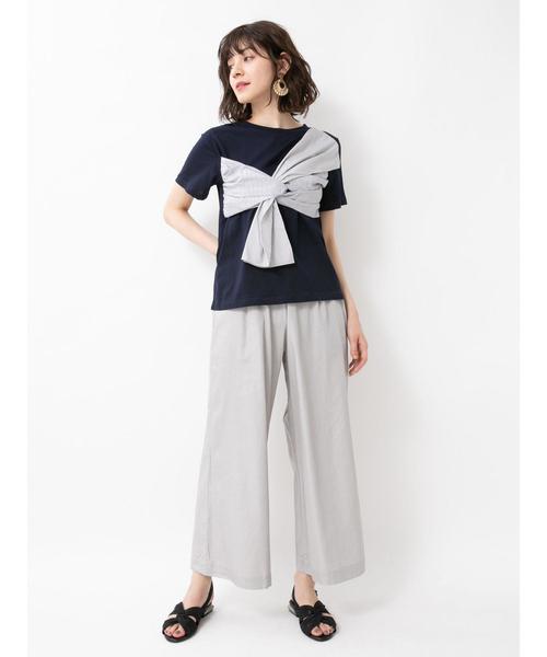 YECCA VECCA（イェッカヴェッカ）の「・ベルト付きイージタックパンツ3（その他パンツ・レディース・グレー・FREE）」の3枚目の写真