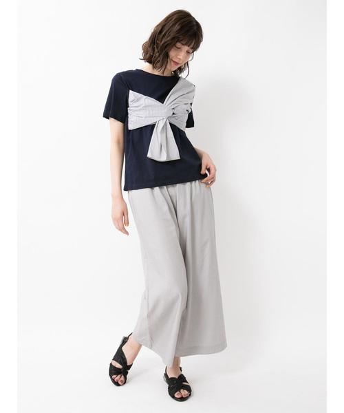 YECCA VECCA（イェッカヴェッカ）の「・ベルト付きイージタックパンツ3（その他パンツ・レディース・グレー・FREE）」の4枚目の写真