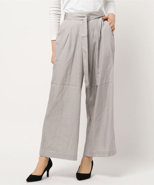 YECCA VECCA（イェッカヴェッカ）の「・ベルト付きイージタックパンツ3（その他パンツ・レディース・グレー・FREE）」の6枚目の写真