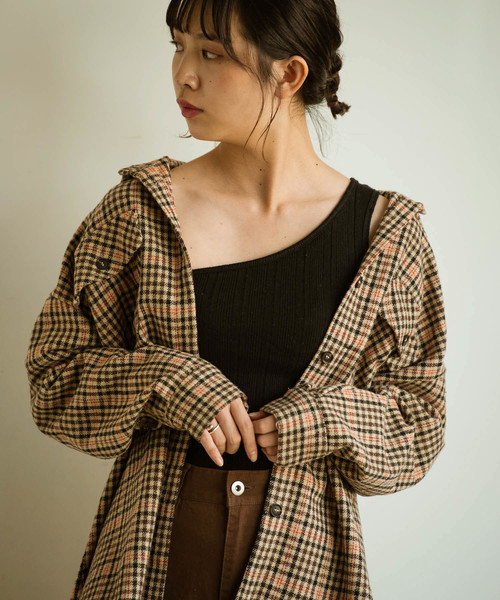 Aunt Marie's(アントマリーズ)の「AUNT MARIE'S カップ付きワンショルリブタンク(タンクトップ・レディース・ホワイト/ブラック/ブラウン・FREE)」の12枚目の写真