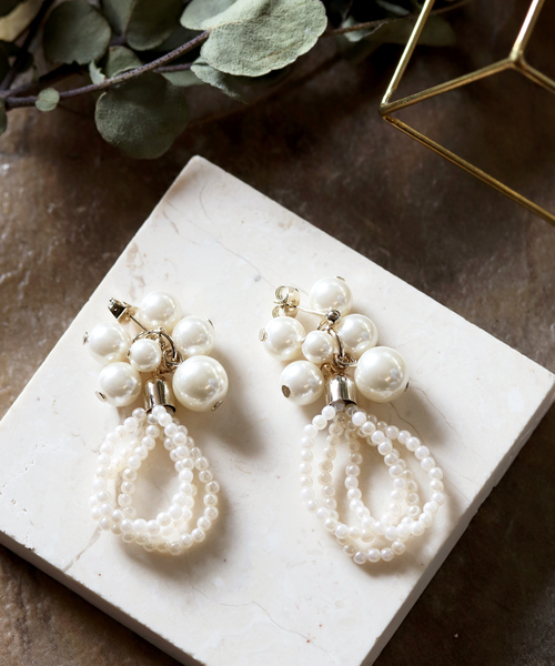 結婚式アクセサリー ピアス 両耳用 Kana カナ のファッション ピアス ピアス バブル 大ぶり パール 大ぶり