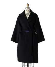 Drawer ノーカラー ダブルフェイス 配色 リバーコート Drawer（ドゥロワー）の「Drawer ダブルフェイス ドロップショルダー